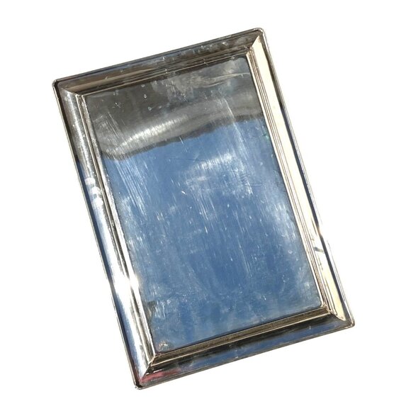 RECTANGULAR SILVER TONE SERVING TRAY - Picture 1 of 5